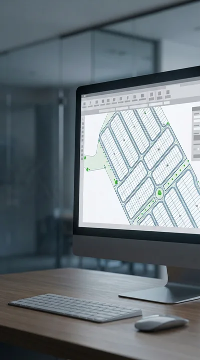 Mosaicos aéreos do terreno